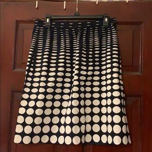 J. Crew Navy/White Spotted Skirt